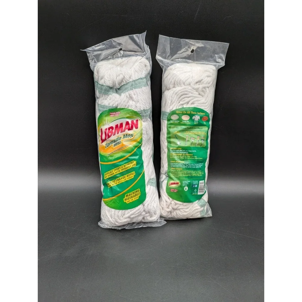 Libman Tornado Twist Mop Head Refill #0231 Cotton Heavy-Duty SEALED Lot of 2